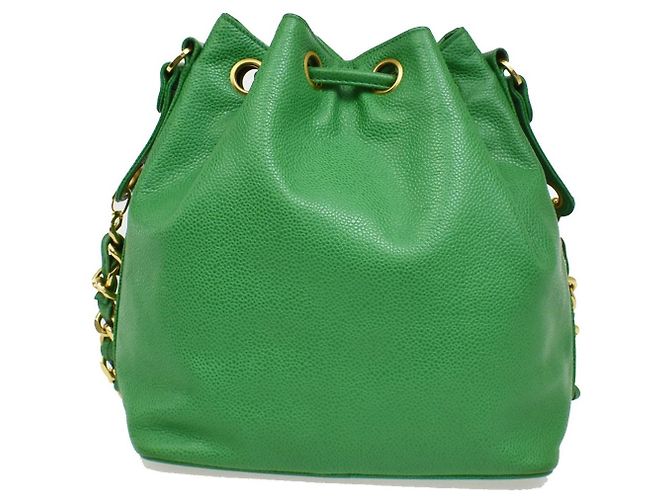 Chanel Vintage CC Chain Drawstring Lambskin - vue 3