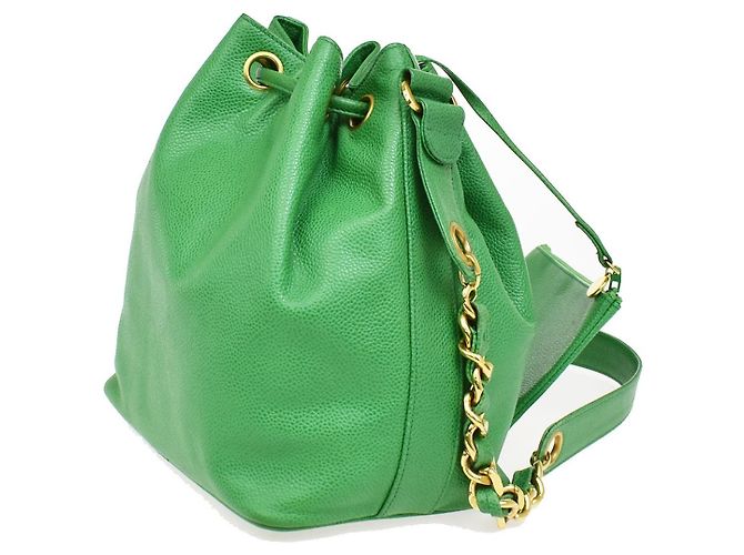Chanel Vintage CC Chain Drawstring Lambskin - vue 4