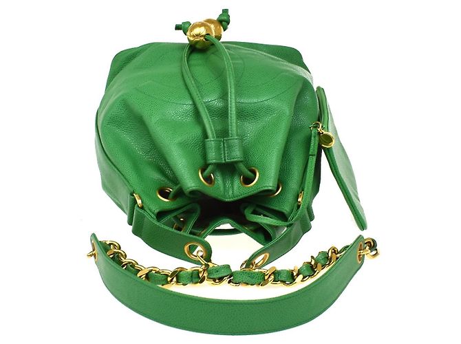 Chanel Vintage CC Chain Drawstring Lambskin - vue 5