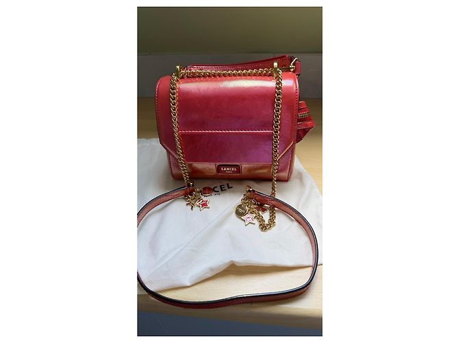 Borsa a tracolla Lancel in pelle rosso iridescente - vista 3