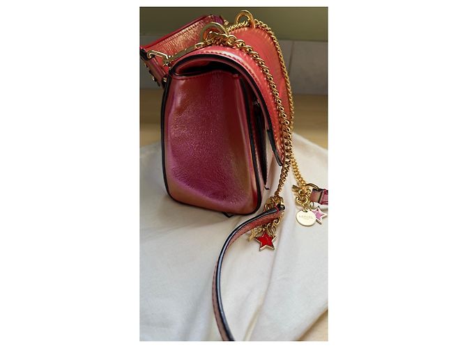 Borsa a tracolla Lancel in pelle rosso iridescente - vista 4