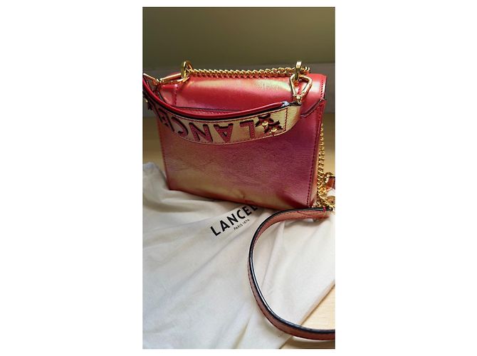 Borsa a tracolla Lancel in pelle rosso iridescente - vista 6