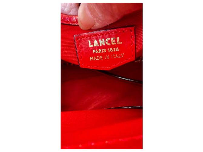 Borsa a tracolla Lancel in pelle rosso iridescente - vista 7