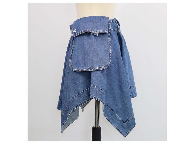 Minifalda cargo con cinturón de denim azul Loewe - vista 2