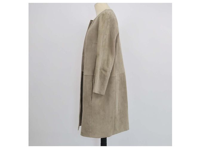 Autre Marque Giacca lunga in camoscio beige S'Max Mara - vista 2