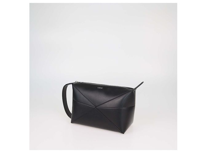 Necessaire Puzzle Fold in pelle nera Loewe - vista 2