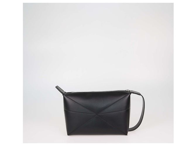 Necessaire Puzzle Fold in pelle nera Loewe - vista 3