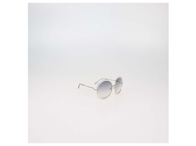Chloé Chloe Gold,Light Blue Gradient Carlina Round Sunglasses - vista 2