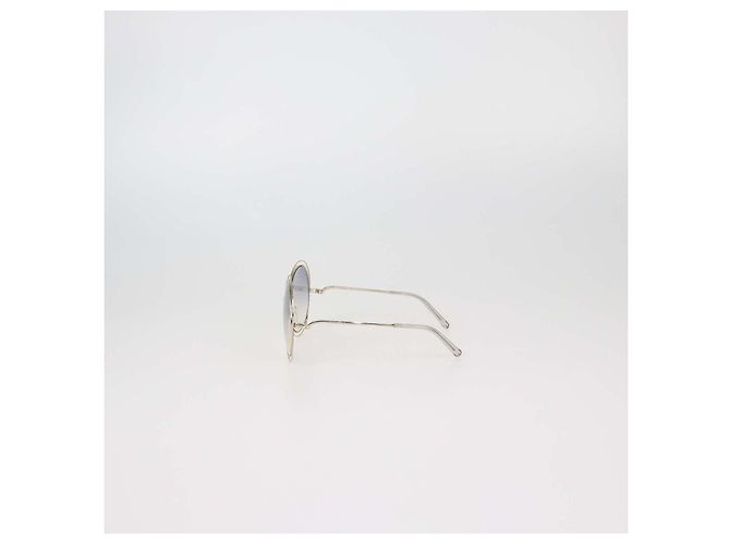 Chloé Chloe Gold,Light Blue Gradient Carlina Round Sunglasses - vista 4