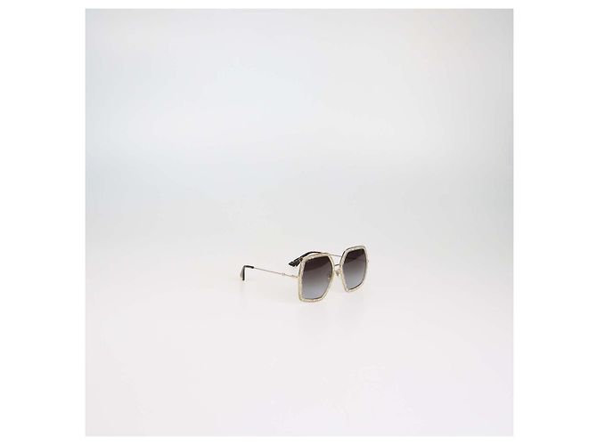 Gucci Occhiali da sole oversized sfumati Oro, Nero - vista 2