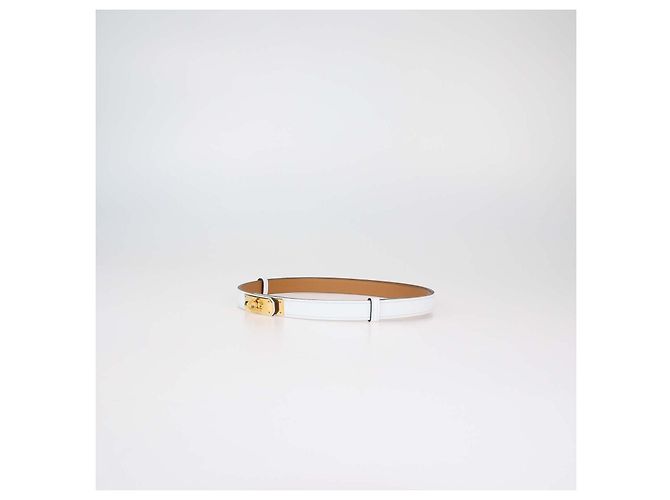 Hermès Hermes White Epsom Leather Kelly 18 Adjustable Belt - view 2