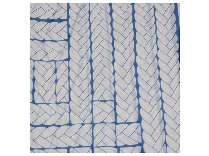 Hermès Bicolore Bleu Cotton Tresses H Print Sarong - vista 2