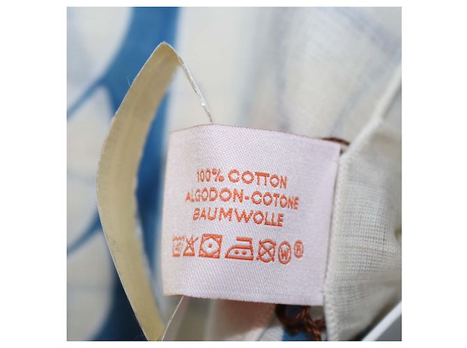 Hermès Bicolore Bleu Cotton Tresses H Print Sarong - vista 6