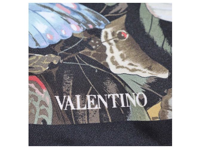 Sciarpa Valentino in seta con stampa a farfalle multicolore - vista 3