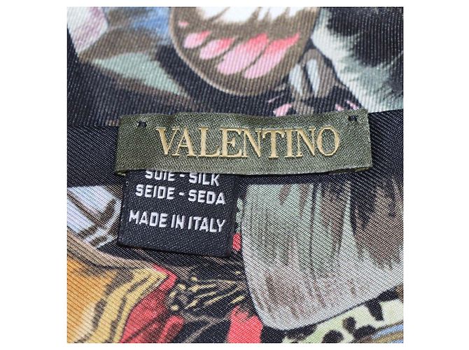 Sciarpa Valentino in seta con stampa a farfalle multicolore - vista 6