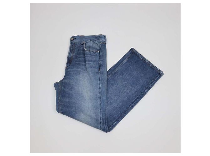 Rag & Bone Pantalones Straight Leg de Denim Suave Azul - vista 3