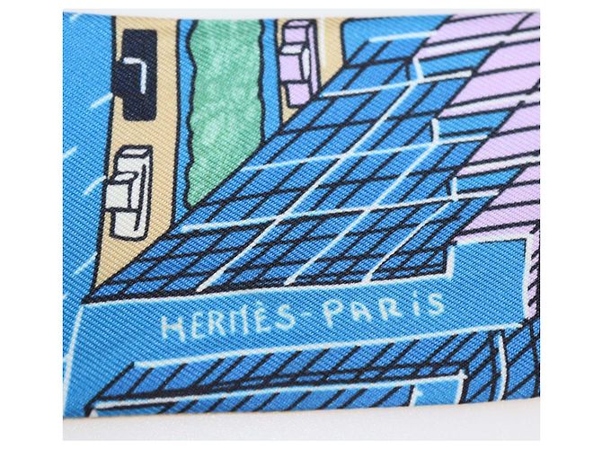 Hermès Hermes Multicolor Silk Pantin City Print Twilly - vista 7