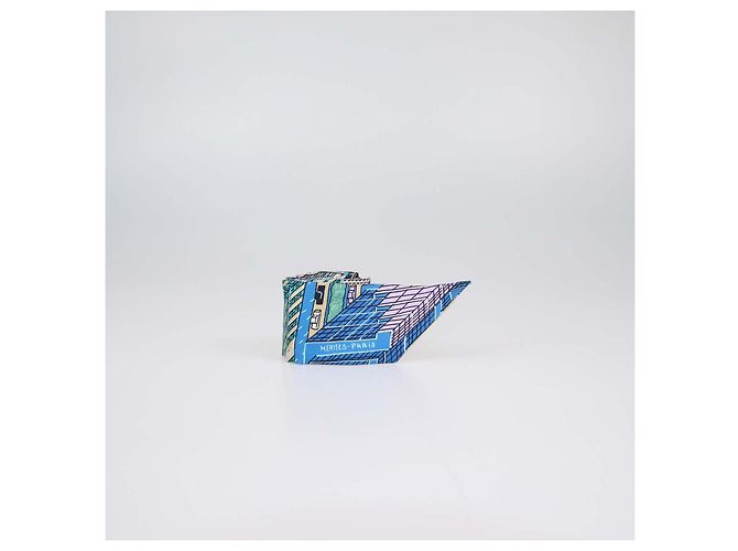 Hermès Hermes Twilly in seta multicolore con stampa Pantin City - vista 2