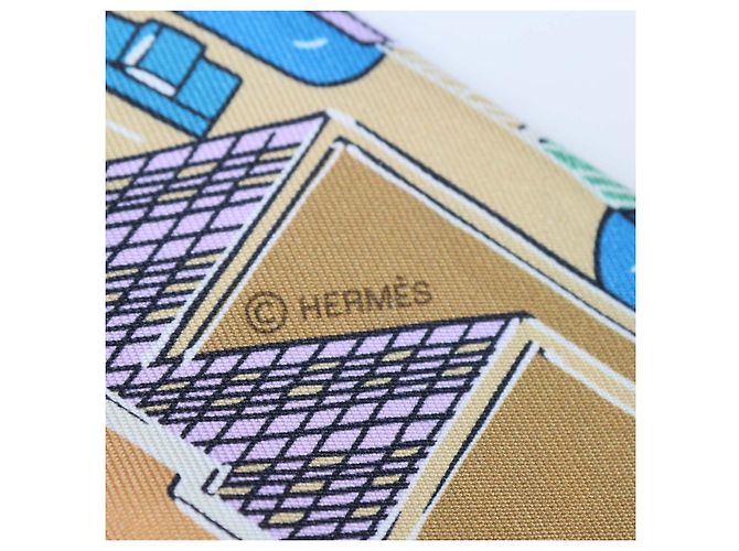 Hermès Hermes Twilly in seta multicolore con stampa Pantin City - vista 9