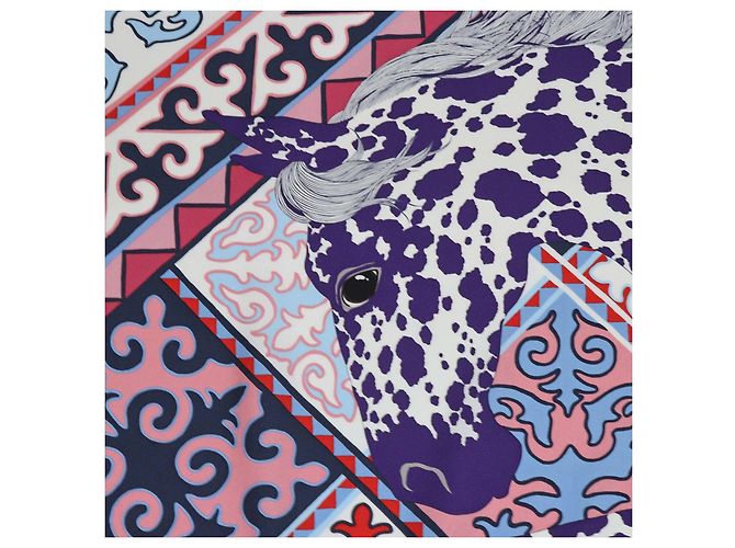 Hermès Foulard Hermes Multicolor Silk Appaloosa des Steppes 90 - vista 2