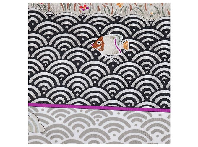 Hermès Foulard Hermes Bateau Fleuri in seta multicolore 90 - vista 5