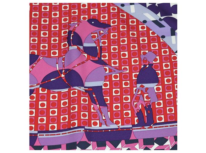 Hermès Hermes Multicolor Silk Ex-Libris en Cravates Scarf 90 - vista 3