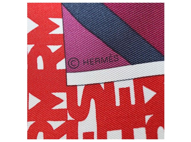 Hermès Hermes Multicolor Silk Ex-Libris en Cravates Scarf 90 - vista 6