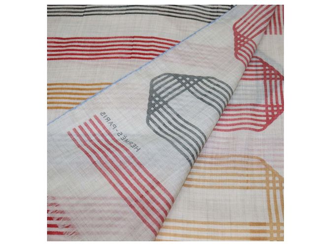 Hermès Hermes Multicolor Cashmere Rubans d'Hermes Rechteckiger Schal - Ansicht 4