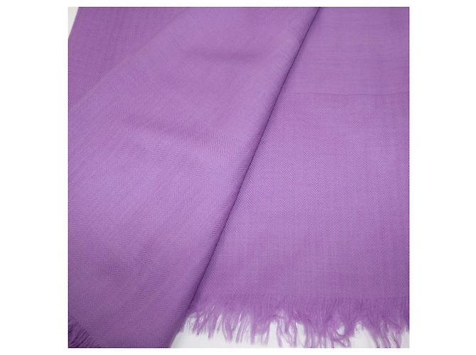 Hermès Sciarpa in cashmere e lana viola Hermes - vista 3