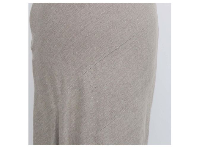 Autre Marque Falda maxi asimétrica Max Mara Sfilata de lino beige - vista 4