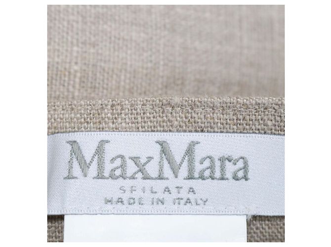 Autre Marque Falda maxi asimétrica Max Mara Sfilata de lino beige - vista 5