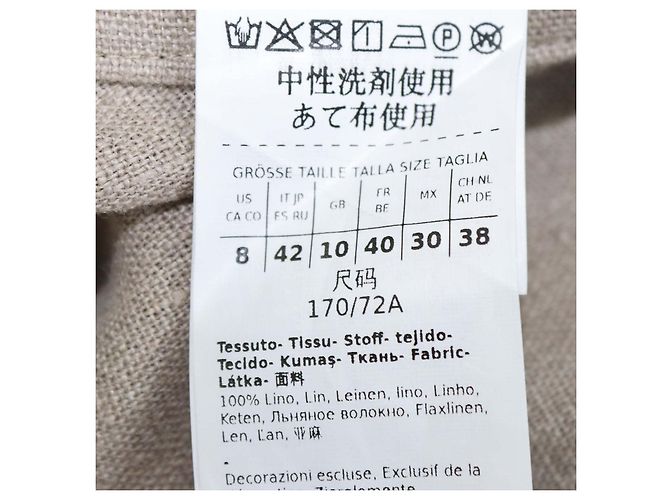 Autre Marque Falda maxi asimétrica Max Mara Sfilata de lino beige - vista 6