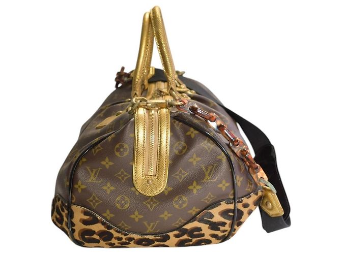 Louis Vuitton Stephen Sprouse Borsa Duffle Monogram Leopard - Oro Metallizzato - vista 4