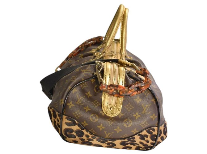 Louis Vuitton Stephen Sprouse Borsa Duffle Monogram Leopard - Oro Metallizzato - vista 5