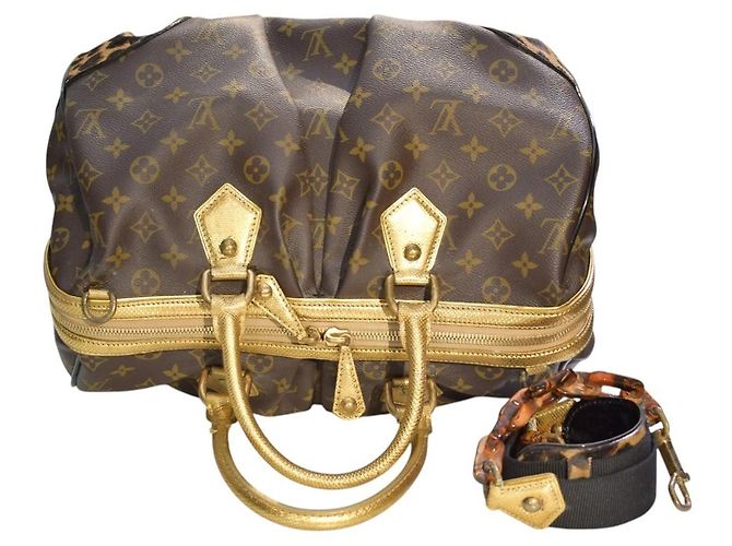 Louis Vuitton Stephen Sprouse Borsa Duffle Monogram Leopard - Oro Metallizzato - vista 6