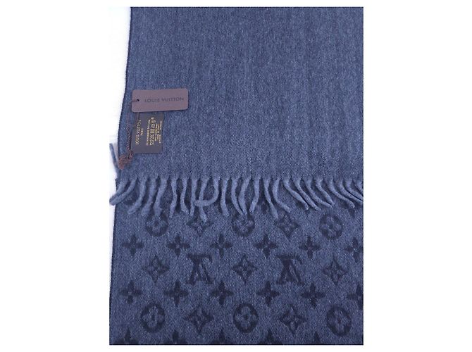 Louis Vuitton Sciarpa Monogram Grigio Nero Cashmere Nuova - vista 10