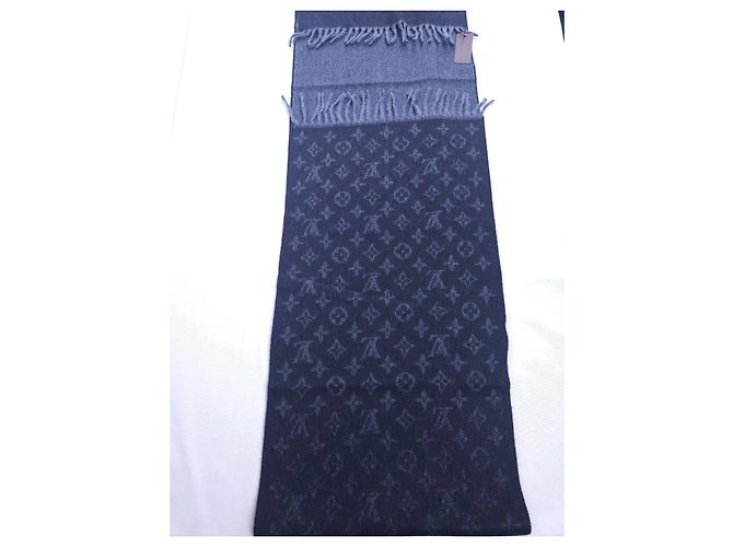 Louis Vuitton Sciarpa Monogram Grigio Nero Cashmere Nuova - vista 6
