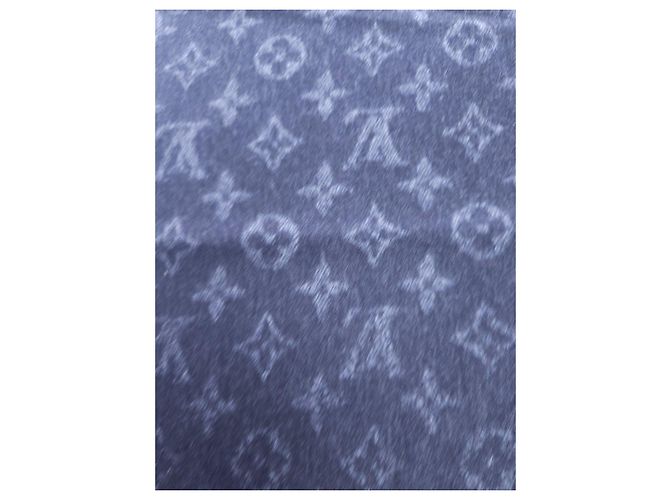 Louis Vuitton Sciarpa Monogram Grigio Nero Cashmere Nuova - vista 8