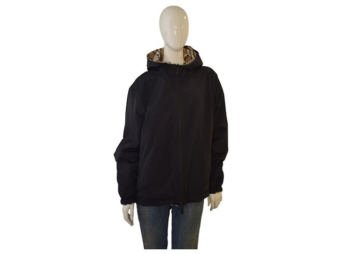 Burberry Giacca Antivento Reversibile Nova Check e Nero - vista 11