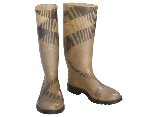 Stivali antipioggia Burberry Nova Check Beige EU 37 - vista 2