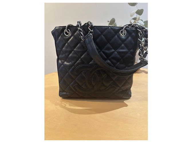 Chanel Borsa cabas trapuntata in pelle caviar nera - vista 2
