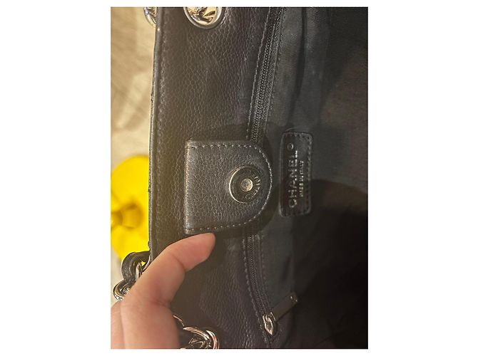 Chanel Borsa cabas trapuntata in pelle caviar nera - vista 4