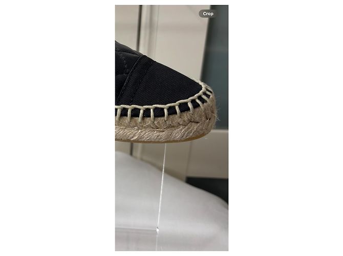 Chanel Espadrilles aus gestepptem Leder Schwarz - Ansicht 13