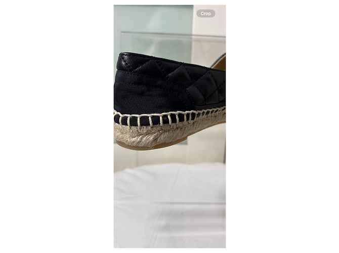 Chanel Espadrilles aus gestepptem Leder Schwarz - Ansicht 3