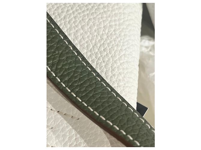 Hermès Borsa Tote Reversibile in Pelle Verde e Bianca - vista 11