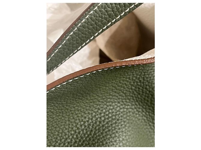 Hermès Borsa Tote Reversibile in Pelle Verde e Bianca - vista 12