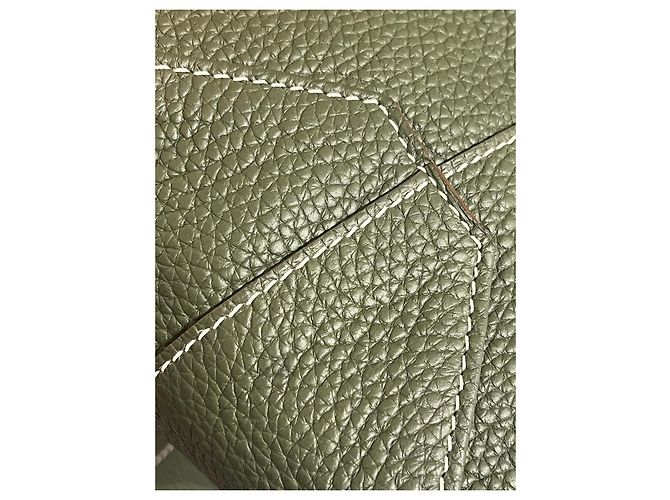 Hermès Borsa Tote Reversibile in Pelle Verde e Bianca - vista 17