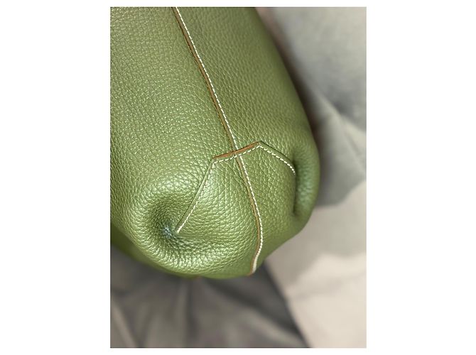 Hermès Borsa Tote Reversibile in Pelle Verde e Bianca - vista 6