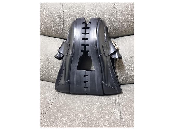 Chanel Mocassini Chunky in pelle nera - vista 6