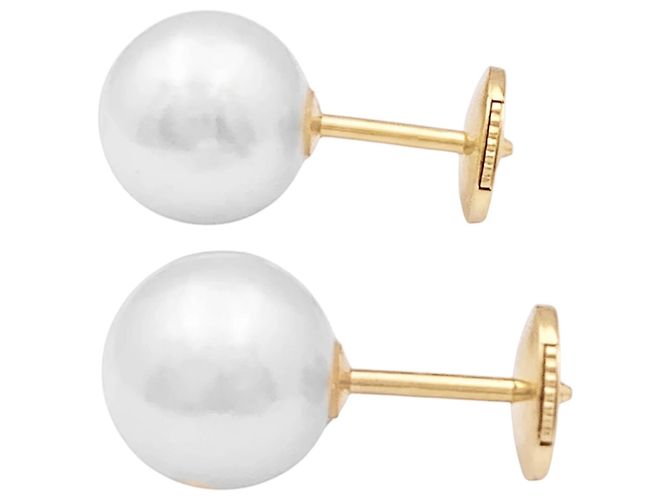 Autre Marque Pendientes de oro amarillo y perlas. - vista 3